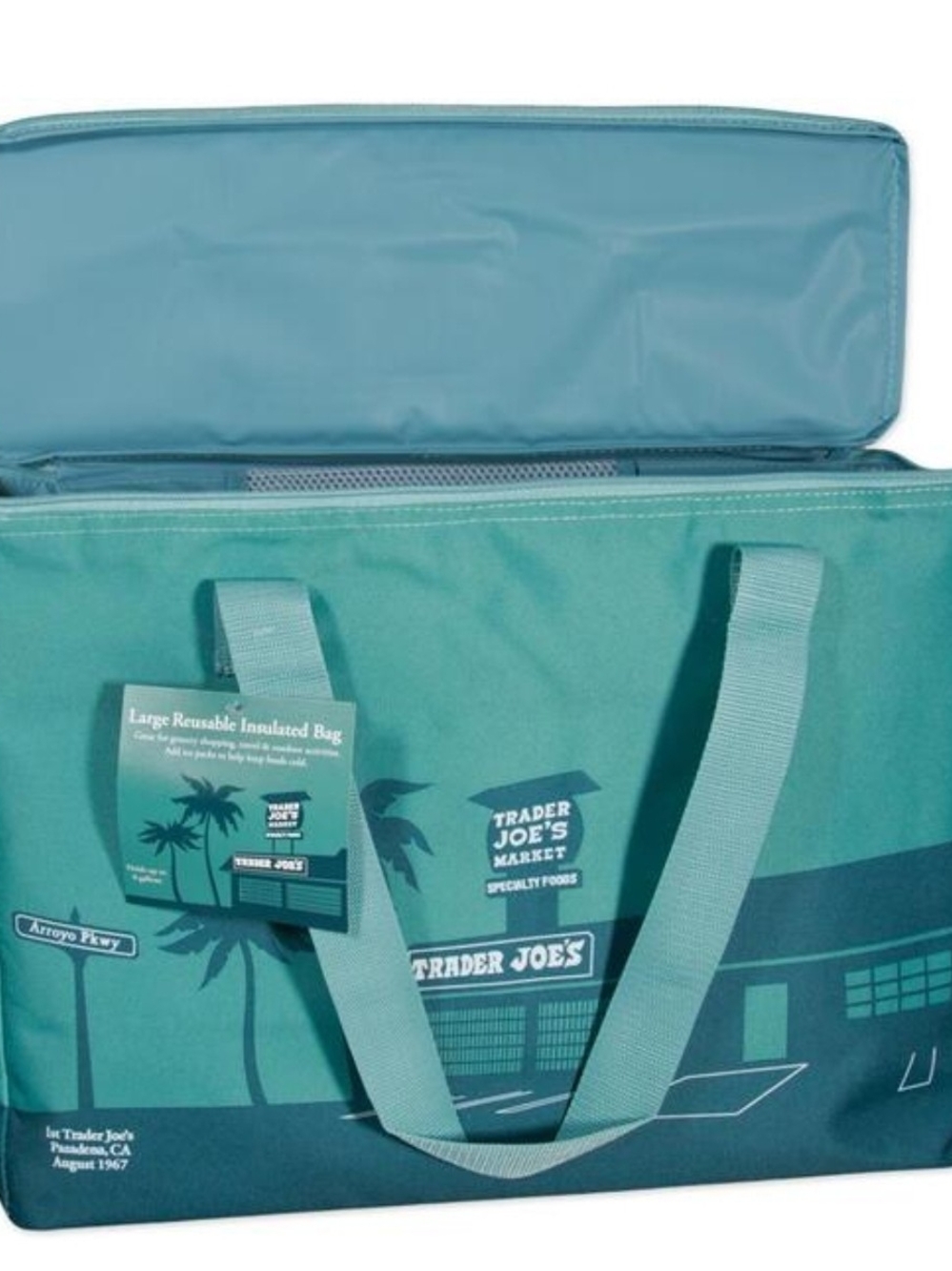 Trader Joe's Teal Reusable Insulated Tote Bag